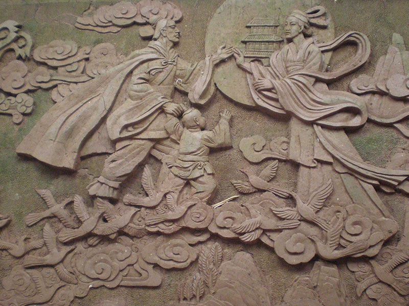 古代故事山体石壁画